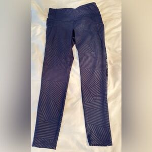 Navy Geometric Pattern Leggings Size L